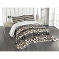 thumbnail image 1 of Ambesonne Zambia Quilted Bedspread Set 3 Pcs, Cheetah Pattern, King Size, Dark Brown Orange and White, 1 of 5