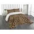 thumbnail image 1 of Ambesonne Zambia Quilted Bedspread Set 3 Pcs, Giraffe Skin Pattern, Queen Size, Redwood Pale Yellow, 1 of 5