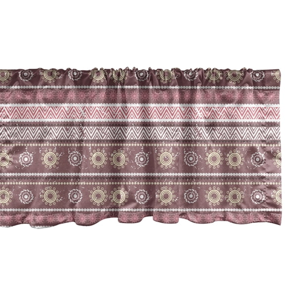 Ambesonne Zambia Window Valance, Antique Traditional Boho, 42" x 18", Dried Rose Yellow