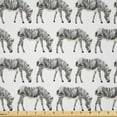 thumbnail image 1 of Ambesonne Zebra Fabric by the Yard Microfiber, Continuing Striped Animal Art, 2 Yards, Eggshell Taupe Grey, 1 of 2