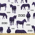 thumbnail image 1 of Ambesonne Zebra Fabric by the Yard Upholstery, Silhouette of African Animals, 10 Yards, Violet Charcoal Grey, 1 of 5
