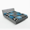 thumbnail image 1 of Ambesonne Zebra Print Fitted Sheet, Denim Patchwork, Full Size, Multicolor, 1 of 2