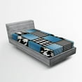 thumbnail image 1 of Ambesonne Zebra Print Fitted Sheet, Denim Patchwork, Twin XL Size, Multicolor, 1 of 2