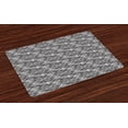 thumbnail image 1 of Ambesonne Zebra Print Place Mats Set of 4, Black White Camo, Standard Size, Charcoal Grey White, 1 of 4