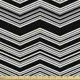 thumbnail image 1 of Ambesonne Zigzag Fabric by the Yard Upholstery, Herringbone Stripes Chevron, 5 Yards, Off White and Dark Grey, 1 of 5