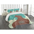 thumbnail image 1 of Ambesonne Zodiac Aquarius Quilted Bedspread Set 3 Pcs, Lady, Queen Size, Pale Green Teal Brown, 1 of 5