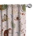 thumbnail image 1 of Ambesonne Zodiac Curtains, Mystical Eye Leaf Witchy Art, Pair of 28"x63", Pale Pink Green Brown, 1 of 5
