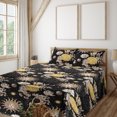 thumbnail image 1 of Ambesonne Zodiac Fitted & Flat Sheet with Sham 3 Pcs Set, Retro Sun and Moon Pattern, Twin XL, Ivory Mustard, 1 of 5