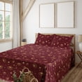 thumbnail image 1 of Ambesonne Zodiac Fitted & Flat Sheet with Shams 4 Pcs Set, Stars Eye Like Shapes Art, Full, Chestnut Brown Mustard, 1 of 5