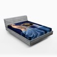 thumbnail image 1 of Ambesonne Zodiac Fitted Sheet, Aquarius Lady with Pail, Queen Size, Blue Dark Blue, 1 of 3