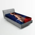 thumbnail image 1 of Ambesonne Zodiac Fitted Sheet, Taurus Girl Horns Sign, Twin XL Size, Navy Red Brown, 1 of 2