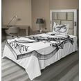 thumbnail image 1 of Ambesonne Zodiac Fitted & Top Sheet Set with Sham, Black and White Scorpio, Black White, 1 of 4