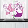 thumbnail image 1 of Ambesonne Zodiac Gemini Kitchen Curtains, Teenage Girl, 55"x45", Pale Pink Purple, 1 of 1