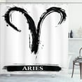 thumbnail image 1 of Ambesonne Zodiac Shower Curtain, Aries Astrology Sign, 69"Wx70"L, White Black, 1 of 4