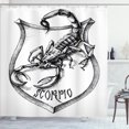 thumbnail image 1 of Ambesonne Zodiac Shower Curtain, Black and White Scorpio, 69"Wx75"L, Black White, 1 of 4