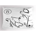 thumbnail image 1 of Ambesonne Zodiac Taurus Pillow Sham, Animals Horoscope, 26" X 20", White and Black, 1 of 2
