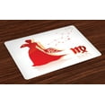 thumbnail image 1 of Ambesonne Zodiac Virgo Place Mats Set of 4, Vibrant Lady Stars, Standard Size, Vermilion Pale Grey, 1 of 4