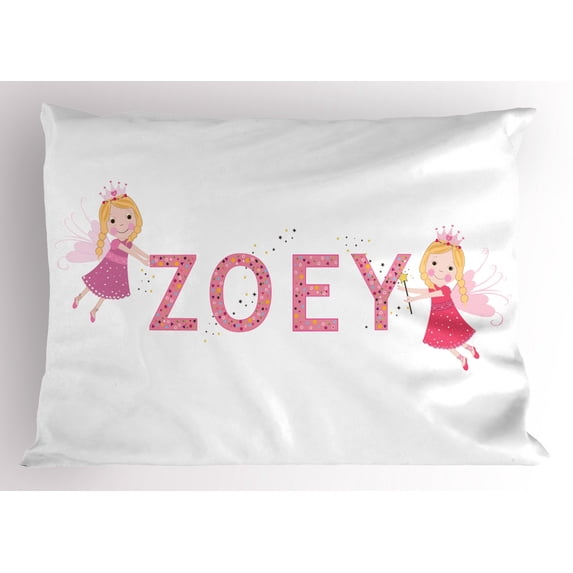 Ambesonne Zoey Pillow Sham, Feminine Girl Name, 36" X 20", Multicolor