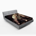 thumbnail image 1 of Ambesonne Zombie Fitted Sheet, Scary Bloody Man, Queen Size, Grey Mint Peach, 1 of 3