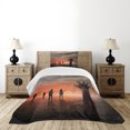 thumbnail image 1 of Ambesonne Zombie Quilted Bedspread Set 2 Pcs, Death Burning City, Twin Size, Salmon Pale Grey, 1 of 6