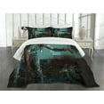 thumbnail image 1 of Ambesonne Zombie Quilted Bedspread Set 3 Pcs, Bloody Nightmare, King Size, Teal Charcoal Grey, 1 of 5