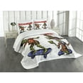 thumbnail image 1 of Ambesonne Zombie Quilted Bedspread Set 3 Pcs, Man Eating Brain, King Size, Olive Green Red Dust, 1 of 5