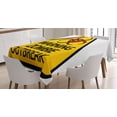 thumbnail image 1 of Ambesonne Zombie Tablecloth Rectangular Table Cover, Warning Outbreak, 60"x90", Earth Yellow Red Black, 1 of 3