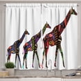 thumbnail image 1 of Ambesonne Zoo Kitchen Curtains, Giraffes, 55"x39", Multicolor, 1 of 3
