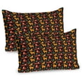 thumbnail image 1 of Ambesonne Zoo Pillow Sham 2 Pack, Savannah Animal Wild Cats Motif, 26"x20", Seal Brown Dark Orange, 1 of 3