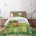 thumbnail image 1 of Ambesonne Zoo Quilted Bedspread Set 2 Pcs, Animals in Forest Savannah Art, Twin Size, Multicolor, 1 of 5
