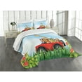 thumbnail image 1 of Ambesonne Zoo Quilted Bedspread Set 3 Pcs, Cartoon Wildlife Animals, King Size, Multicolor, 1 of 3