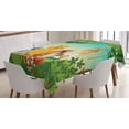 thumbnail image 1 of Ambesonne Zoo Tablecloth Rectangular Table Cover, Forest Scene Jungle Habitat, 60"x84", Multicolor, 1 of 3