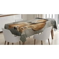 thumbnail image 1 of Ambesonne Zoo Tablecloth Rectangular Table Cover, Lions Basking in Sun Jungle, 60"x84", Pale Brown Grey Yellow, 1 of 4