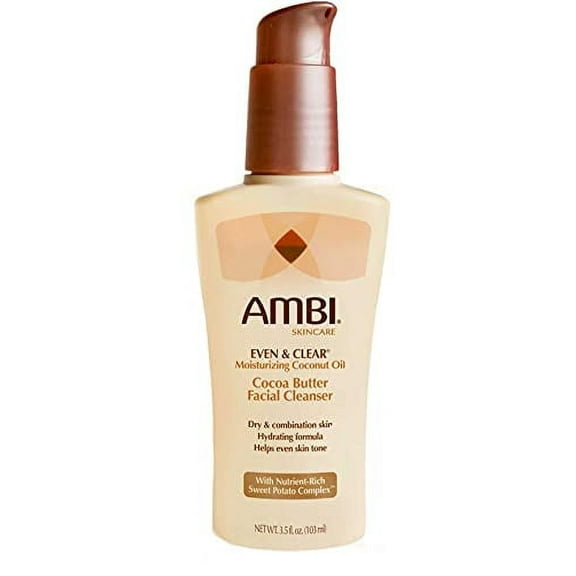 Ambi Even & Clear .. Cocoa Butter Facial Cleanser .. With Nutrient-Rich Sweet Potato .. Complex | Hydrating Formula .. | Helps Even Skin .. Tone | 3.5 Ounce
