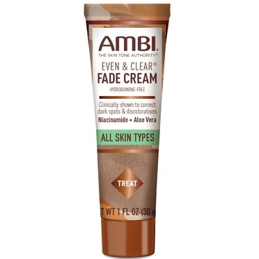 Ambi Even & Clear Fade Face Cream, Treats Dark Spots, Hydroquinone Free, All Skin Types, 1 oz