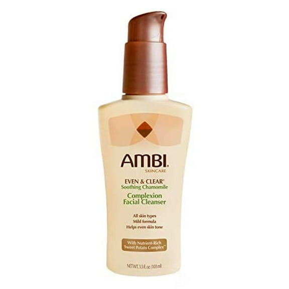 Ambi Even & Clear Soothing Chamomile Complexion Facial Cleanser With Nutrient-Rich Sweet Potato Complex and Green Tea | Helps Even Skin Tone | 3.5 Ounce