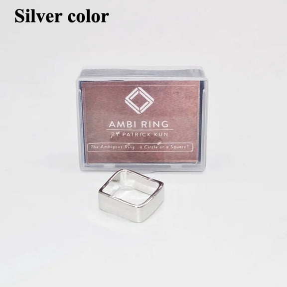 Ambi Ring (Silver/Black) Magic Tricks Circle Square Magia Magician Accessories Close Up Street Optical Illusion Gimmick Props