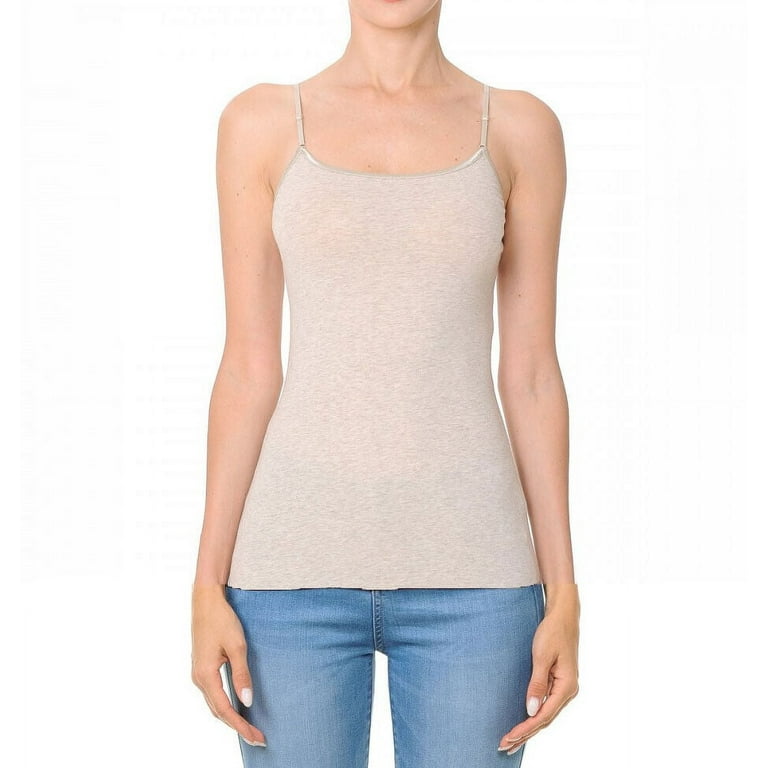 Ambiance Apparel #61000 Basic Plain Solid Bra-Strap Camisole with
