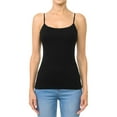 thumbnail image 1 of Ambiance Apparel #61000 Basic Plain Solid Bra-Strap Camisole with Built in Shelf Bra Tank Top Cami, 1 of 4