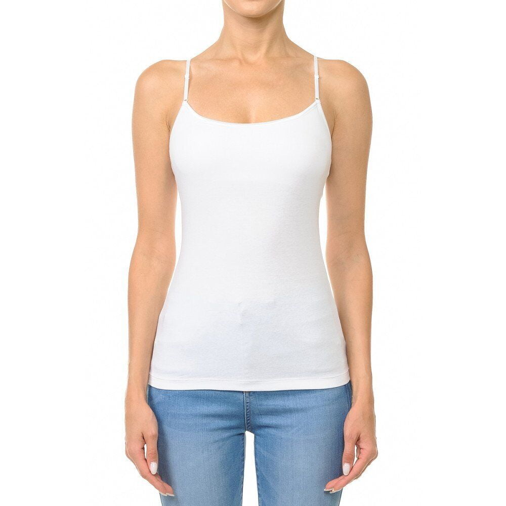 Ambiance Apparel #61000 Basic Plain Solid Bra-Strap Camisole with