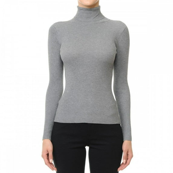 Ambiance Apparel #65660 Turtle Neck Ribbed Long Sleeve Sweater Top