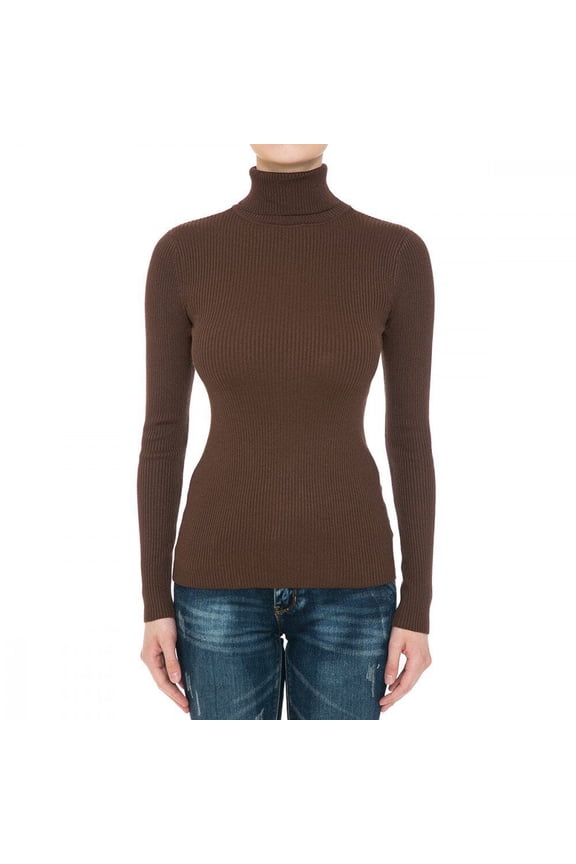 Ambiance Apparel #65660 Turtle Neck Ribbed Long Sleeve Sweater Top
