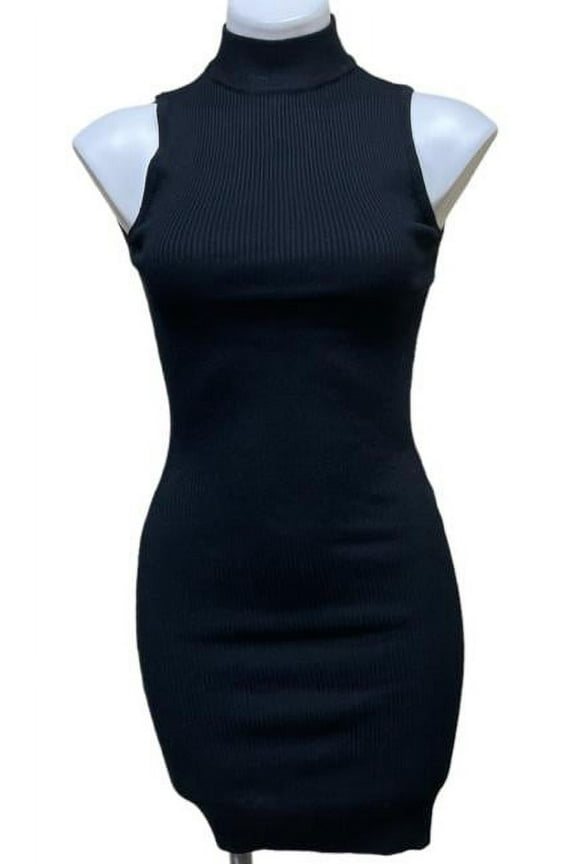 Apparel BLACK Women's Juniors' Sleeveless Bodycon Mini Dress, L