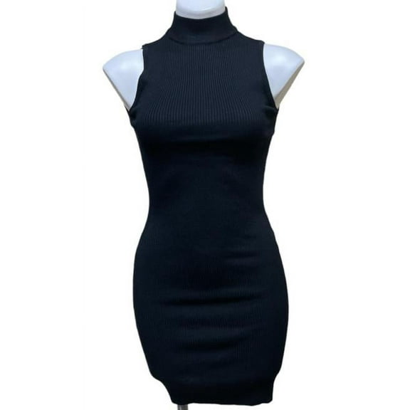 Ambiance Apparel BLACK Women's Juniors' Sleeveless Bodycon Mini Dress, S