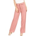 thumbnail image 1 of Ambiance Apparel Women's Juniors Wide Leg Spring Linen Pants (S, Rose, 1 of 4