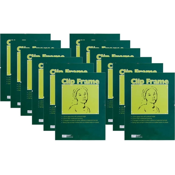 Ambiance Gallery Clip Frame Modern Low Profile Invisible Minimalist Picture Photo Gallery Frame, Includes Glass and Backing 9x12" - [Box of 12]