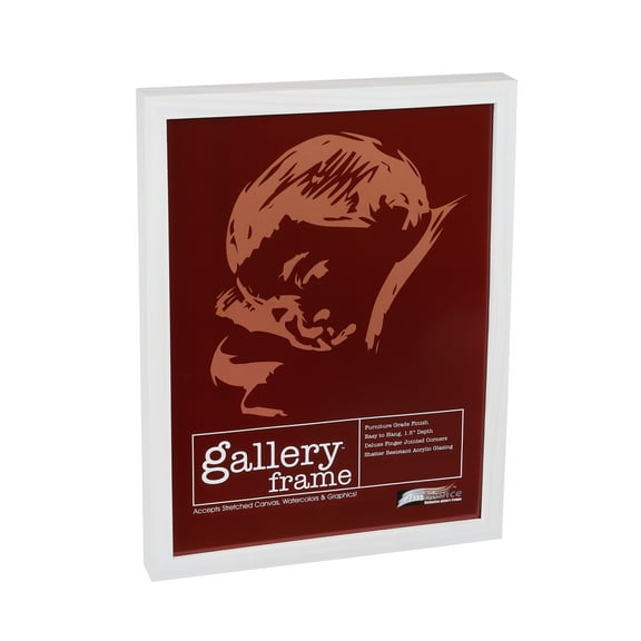 Ambiance Gallery Wood 1.5" Deep Picture Frames - 11 x 17" - 8 Pack White Wash Wood Frame, Shatter-Resistant Acrylic Glazing & MDF Backing, Horizontal or Vertical Wall Display