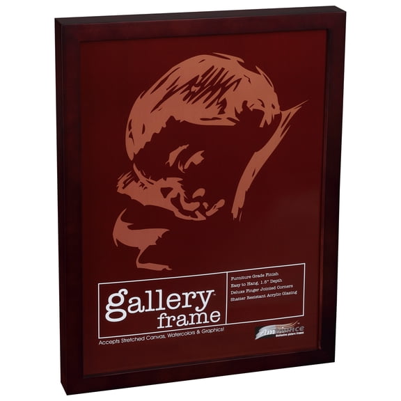 Ambiance Gallery Wood 1.5" Deep Picture Frames - 13 x 19" - 8 Pack Mahogany Wood Frame, Shatter-Resistant Acrylic Glazing & MDF Backing, Horizontal or Vertical Wall Display