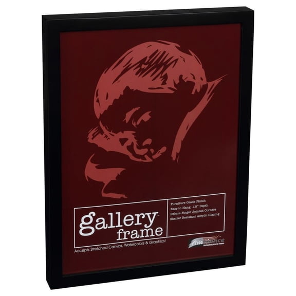 Ambiance Gallery Wood 1.5 Deep Picture Frames - 13 x 19" Black Wood Frames, Shatter-Resistant Acrylic Glazing & MDF Backing, Horizontal or Vertical Wall Display