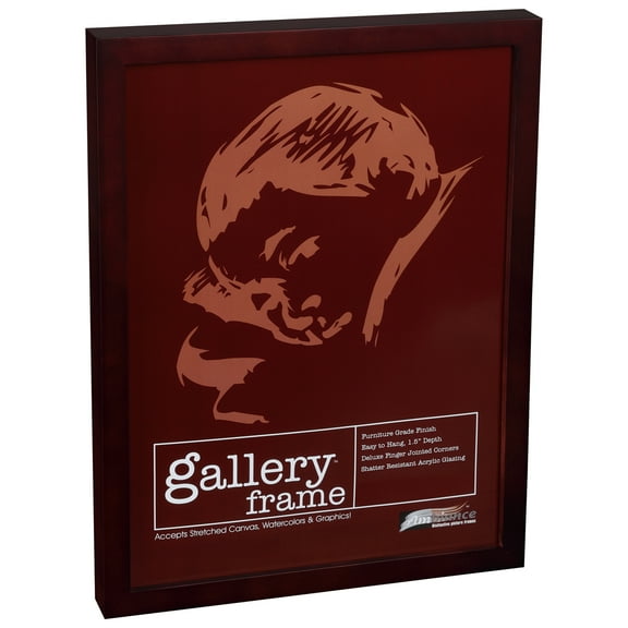 Ambiance Gallery Wood 1.5 Deep Picture Frames - 13 x 19" Mahogany Wood Frames, Shatter-Resistant Acrylic Glazing & MDF Backing, Horizontal or Vertical Wall Display